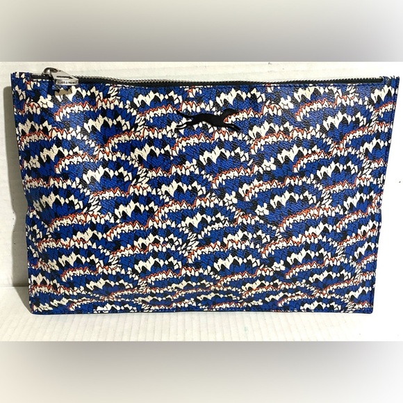 Bimba Y Lola Blue and White Patterned Clutch - Picture 1 of 7